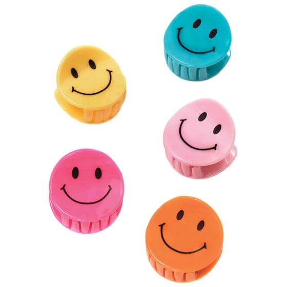 Smiley Hairclips 6pk