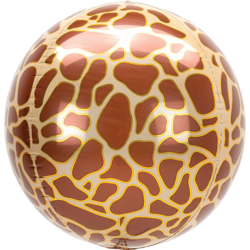 Giraffe Print Orbz Balloon 38cm x 40cm