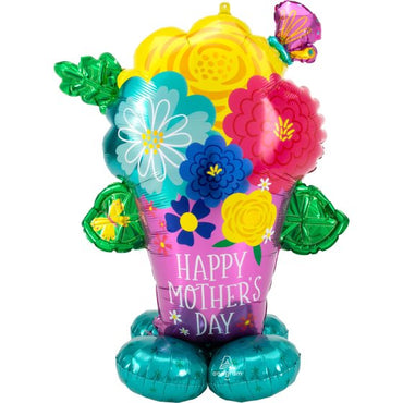 Happy Mother's Day Pretty Flower Pot AirLoonz Balloon 99cm x 134cm Each