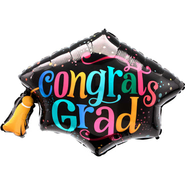 Follow Your Dreams congrats Grad Cap SuperShape Foil Balloon 79cm x 56cm Each