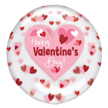 Happy Valentine's Day Playful Hearts Printed Clearz Stretchy Balloon Each
