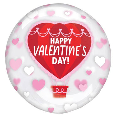 Happy Valentine's Day Printed Clearz Stretchy Hot Air Balloon Each