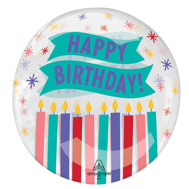 Printed Clearz Happy Birthday Candles Stretchy Foil Balloon 45cm Each