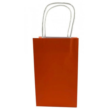 Orange Paper Party Bag 21.5cm x 13cm x 8cm 5pk