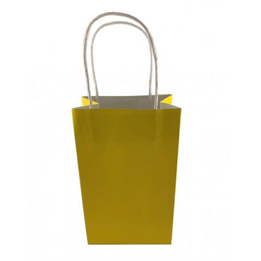 Yellow Paper Party Bag 21.5cm x 13cm x 8cm 5pk