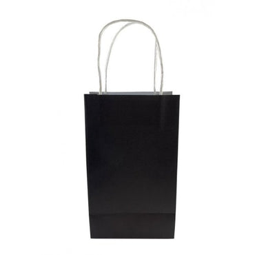 Black Paper Party Bag 21.5cm x 13cm x 8cm 5pk