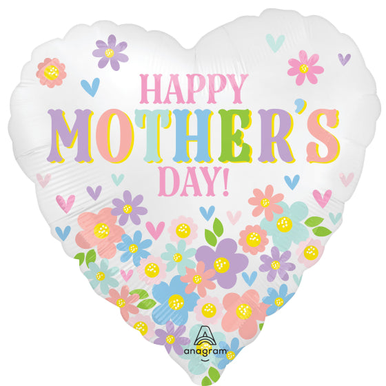 Satin Happy Mother's Day Daisy Chain Foil Balloon 45cm Each