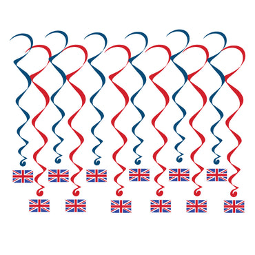 British Flag Whirls 17.5in-31in. 12pk
