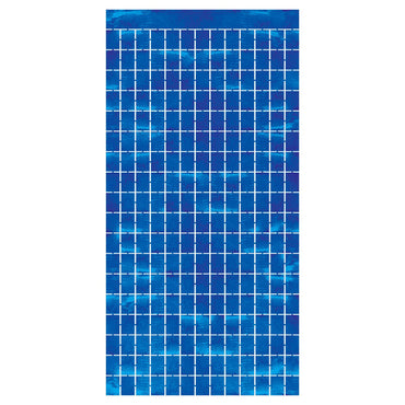 Blue Metallic Square Curtain 88.5cm x 177cm Each
