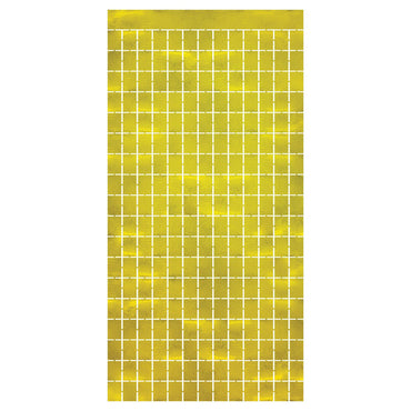 Gold Metallic Square Curtain 88.5cm x 177cm Each