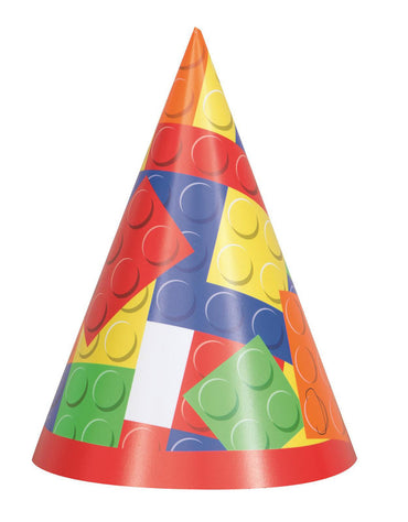 Building Blocks Birthday Party Hats 8pk