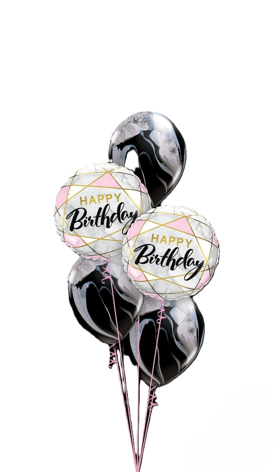 Pink and Black Agate Birthday 5pk