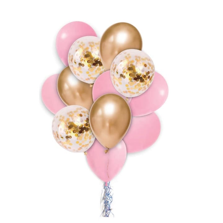 Pink And Gold Balloon Set 12pk
