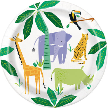 Animal Safari Paper Plates 23cm 8pk