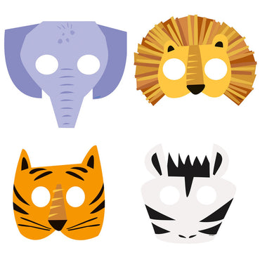 Animal Safari Paper Masks 8pk