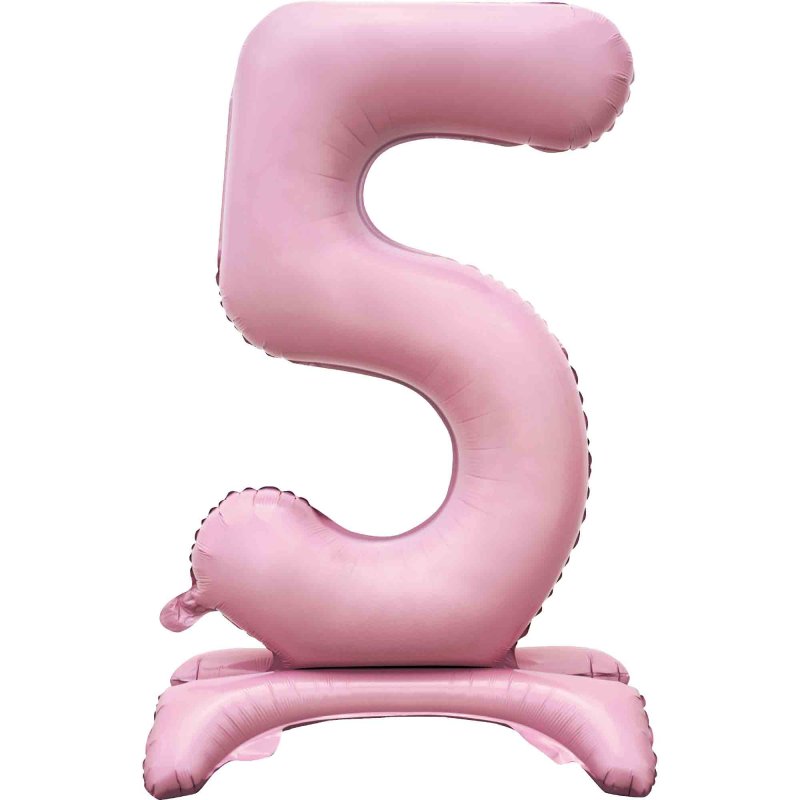 Pastel Pink Large Number Air Filled Standing Foil Balloon 76cm Each