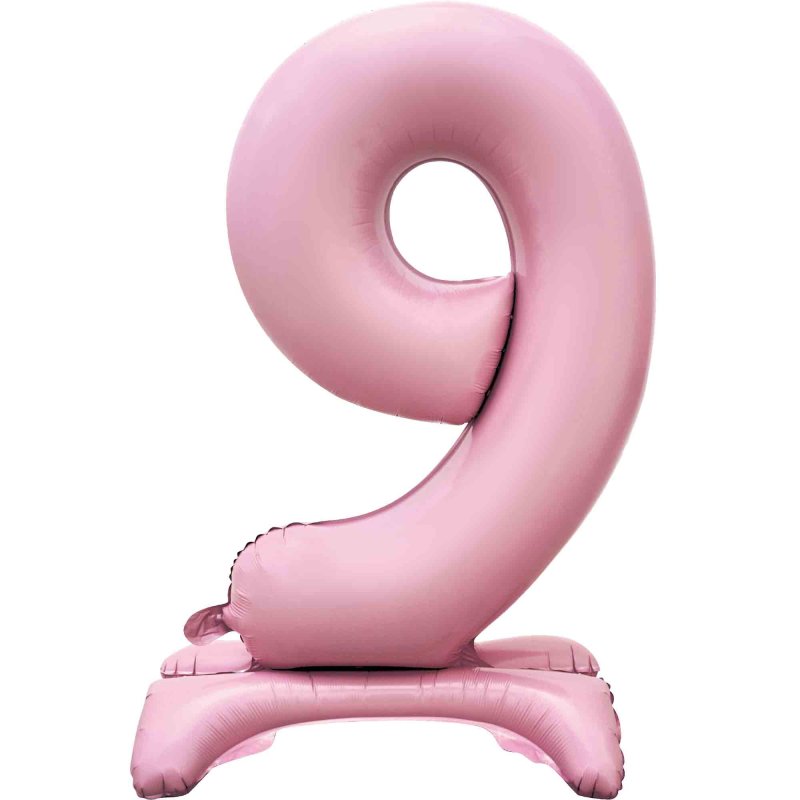 Pastel Pink Large Number Air Filled Standing Foil Balloon 76cm Each