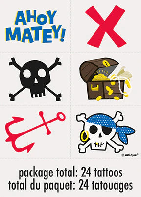 Ahoy Pirate Tattoos 24pk
