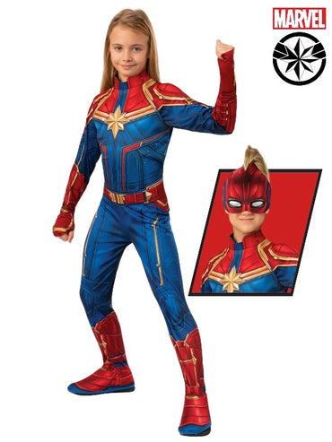 Girls Costume - Captain Marvel Classic Hero Suit