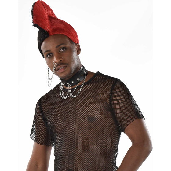 Black & Red Mohawk Wig