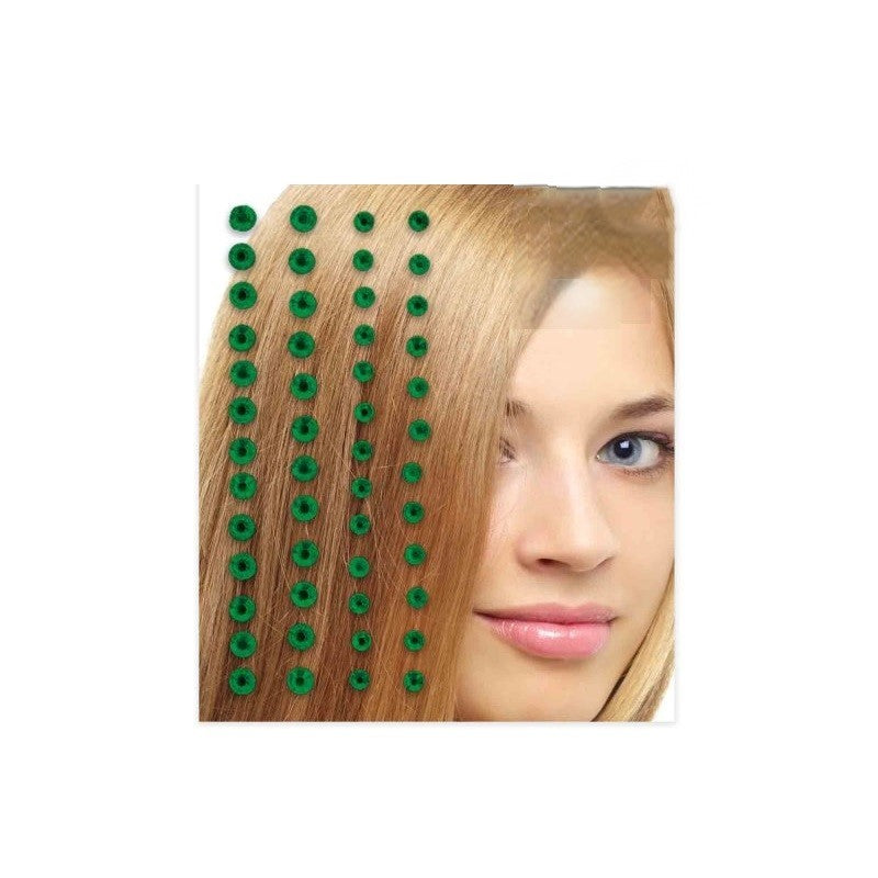 Team Spirit Green Hair Gems 50pk