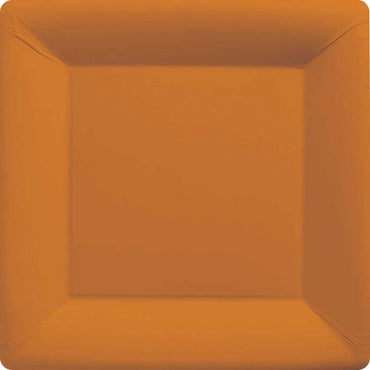 Pumpkin Orange NPC Square Paper Plates FSC 17cm 20pk