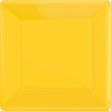 Sunshine Yellow NPC Square Paper Plates FSC 23cm 20pk