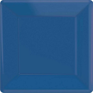 Bright Royal Blue NPC Square Paper Plates FSC 23cm 20pk