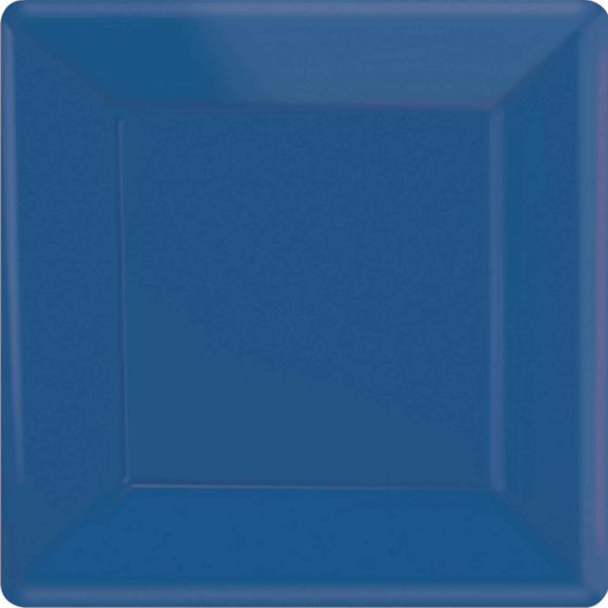 Bright Royal Blue NPC Square Paper Plates FSC 23cm 20pk
