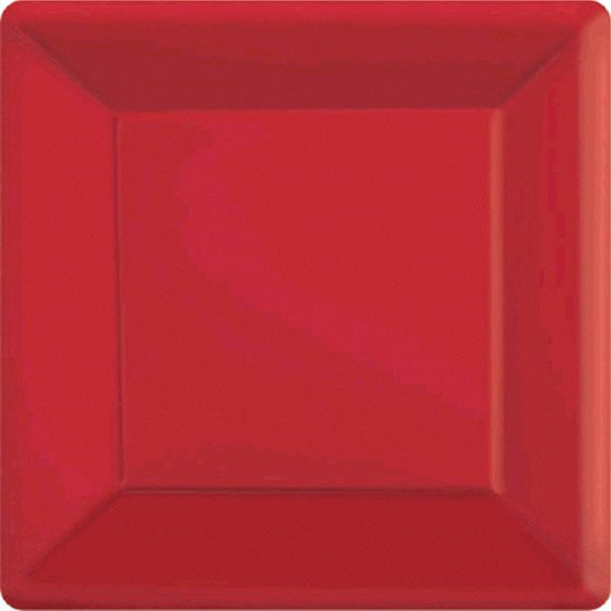 Apple Red NPC Square Paper Plates FSC 23cm 20pk