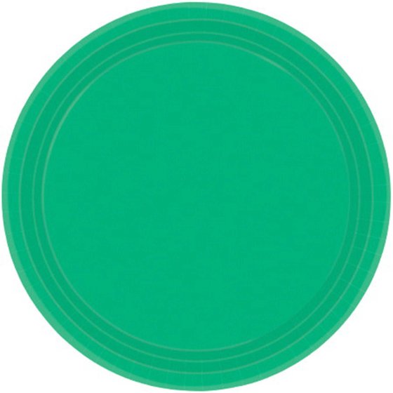 Festive Green NPC Round Paper Plates FSC 17cm 20pk
