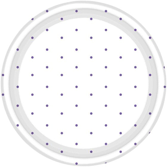 New Purple Dots NPC Round Paper Plates FSC 17cm 8pk
