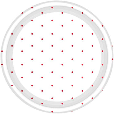 Apple Red Dots NPC Round Paper Plates FSC 17cm 8pk
