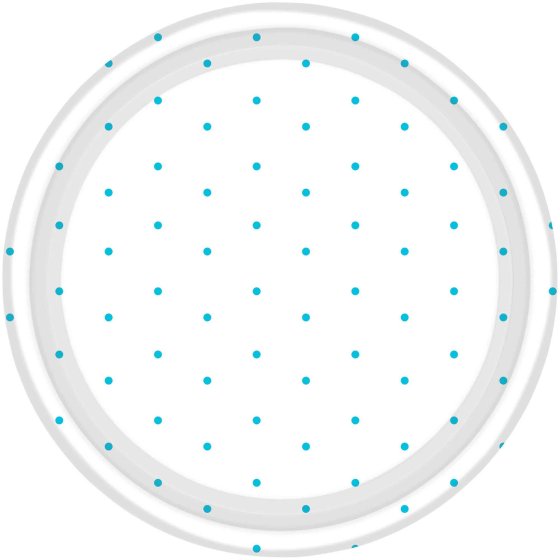Caribbean Blue Dots NPC Round Paper Plates FSC 17cm 8pk