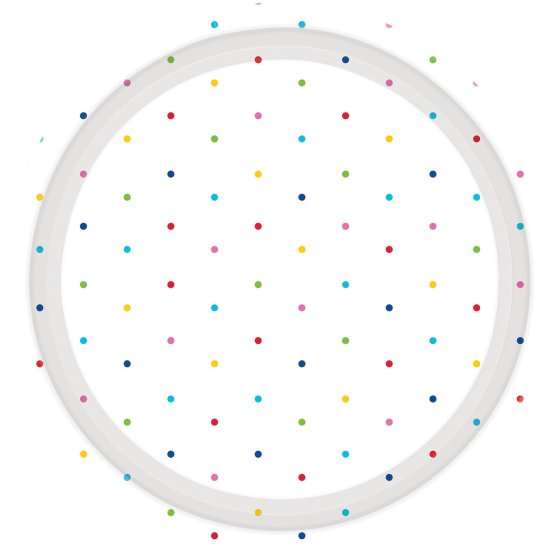 Rainbow Dots NPC Round Paper Plates FSC 17cm 8pk