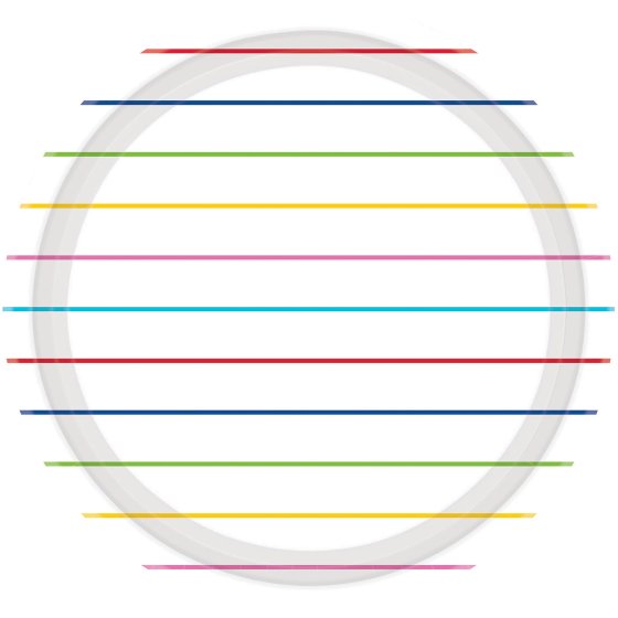 Rainbow Stripes NPC Round Paper Plates FSC 23cm 8pk