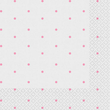 New Pink Dots Beverage Napkins 2-Ply FSC 16pk