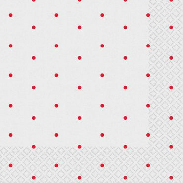 Apple Red Dots Beverage Napkins 2-Ply FSC 16pk
