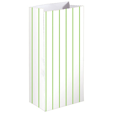 Kiwi Stripe Paper Treat Bags FSC 13cm x 25cm x 7.5cm 8pk