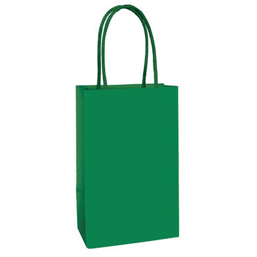 Festive Green Paper Kraft Bag FSC 21cm x 13cm x 8cm 8pk