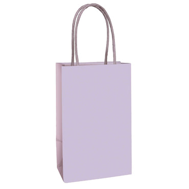 Pastel Lilac Paper Kraft Bag FSC 21cm x 13cm x 8cm 8pk