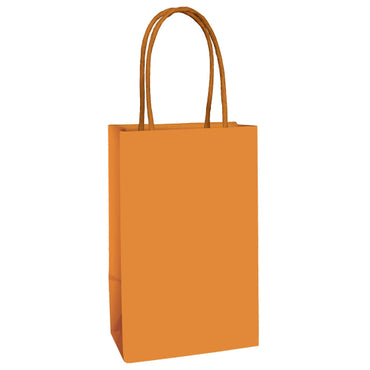 Pumpkin Orange Paper Kraft Bag FSC 21cm x 13cm x 8cm 8pk