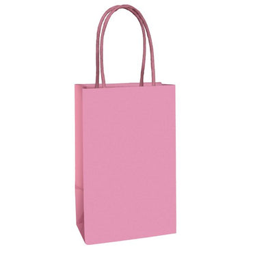 New Pink Paper Kraft Bag FSC 21cm x 13cm x 8cm 8pk