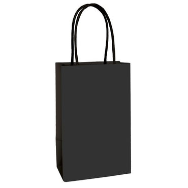 Jet Black Paper Kraft Bag FSC 21cm x 13cm x 8cm 8pk