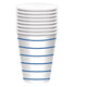 Bright Royal Blue HC Stripe Paper Cups FSC 266ml 8pk