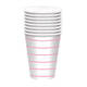 New Pink HC Stripe Paper Cups FSC 266ml 8pk