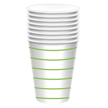 Kiwi HC Stripe Paper Cups FSC 266ml 8pk