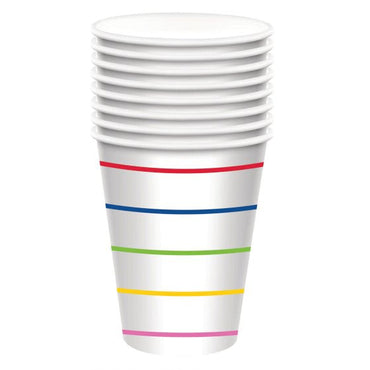 Stripes Paper Cups FSC 266ml 8pk
