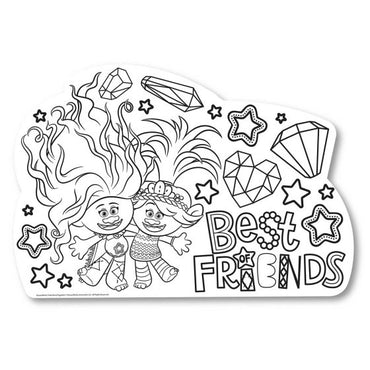 Trolls 3 Band Together Colour In Placemats FSC 41cm x 28cm 8pk