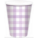 Pastel Purple Gingham HC Paper Cup FSC 266ml 8pk